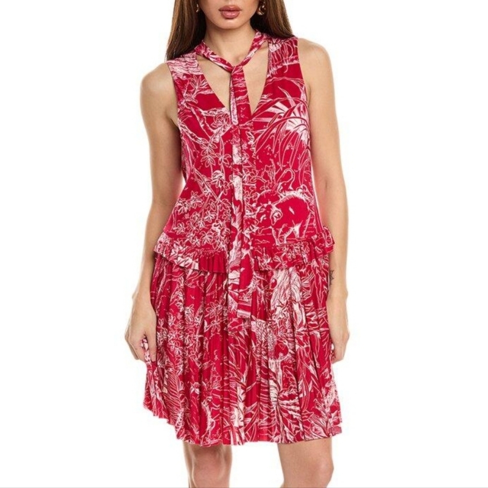 BNWT RED Valentino Sleeveless Red and Cream Flowy Dress
